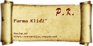 Parma Klió névjegykártya